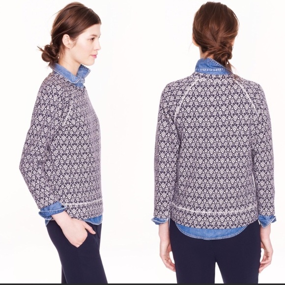 J. Crew Jacquard Floral Sweatshirt - Picture 4 of 4